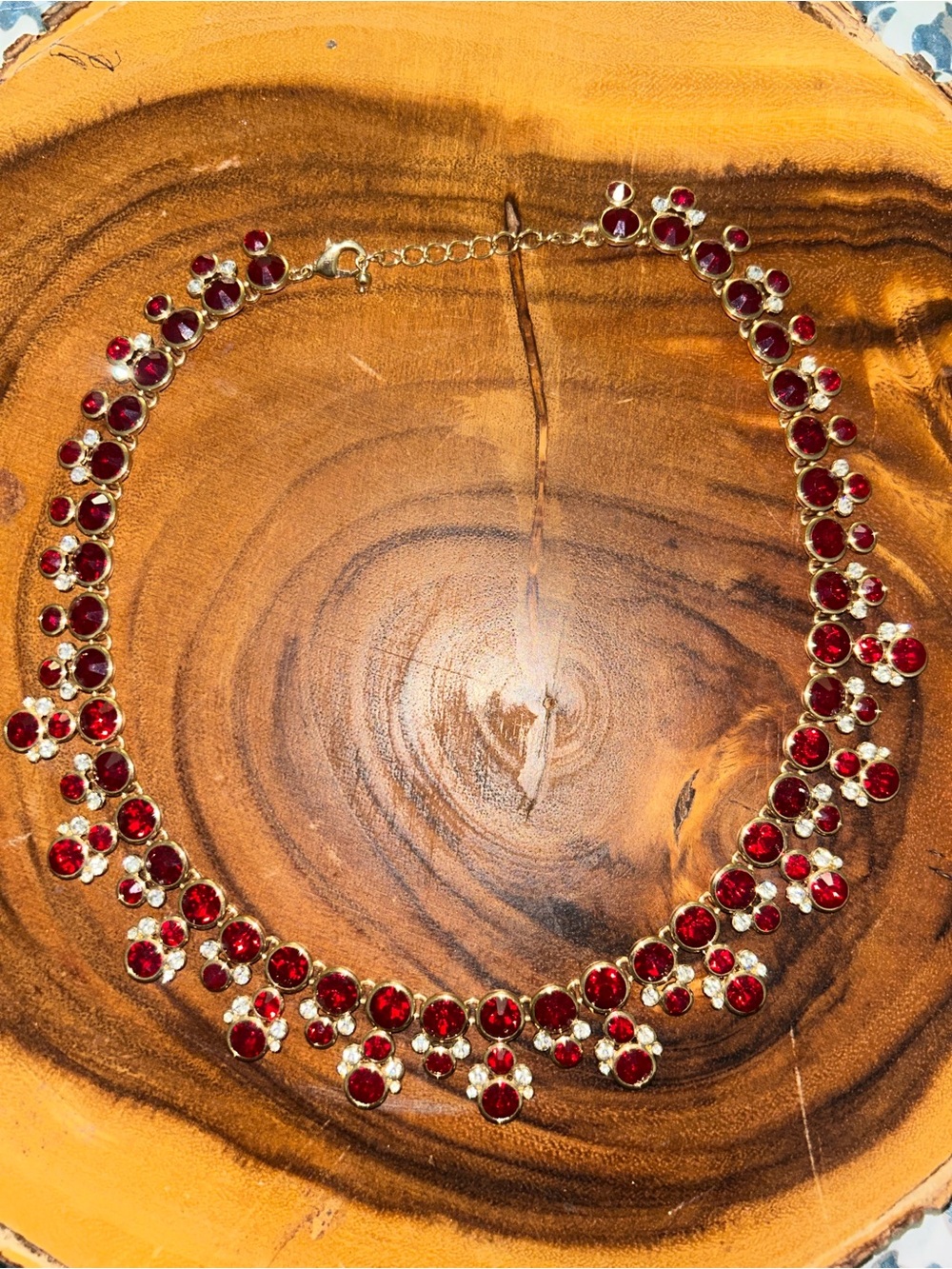 Red Crystal Statement Necklace - Women Jewelry